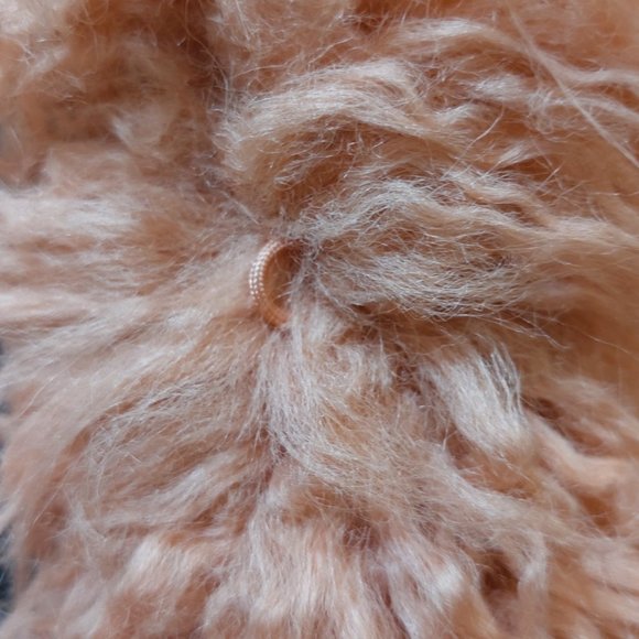 💋BOHO CHIC💋VTG 70s Style Blush Pink Faux Mongolian Curly Lamb Fur Jacket - Picture 10 of 13